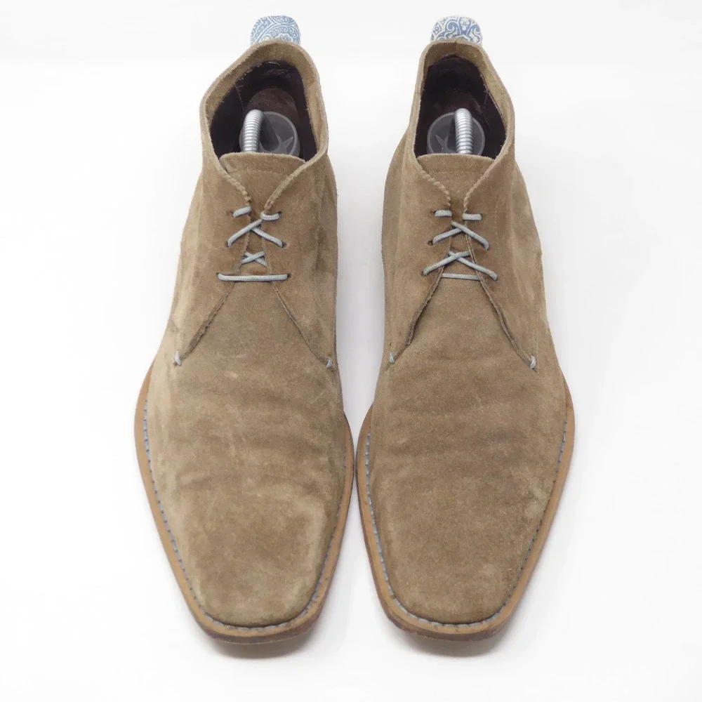 Ted Baker Mens Square Toe Chukka Boots Tan Suede Lace Up TBM 002 Size 9